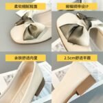 Elegant Square Toe, French style leather shoes with bow - Image 5